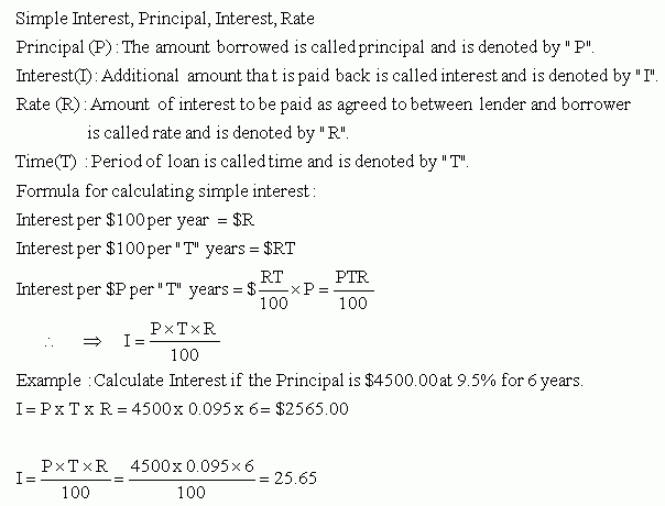 Simple Interest - MEAP Preparation - Grade 7 Mathematics - kwizNET Math