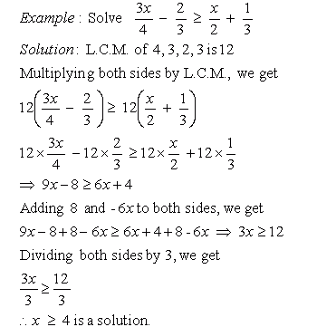 Solving Inequations - VI - Grade 7 - Mathematics - kwizNET Math/Science