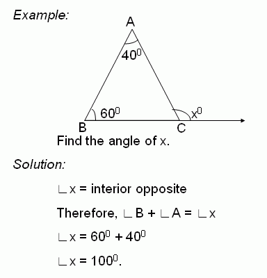 Non Adjacent Angles Triangle